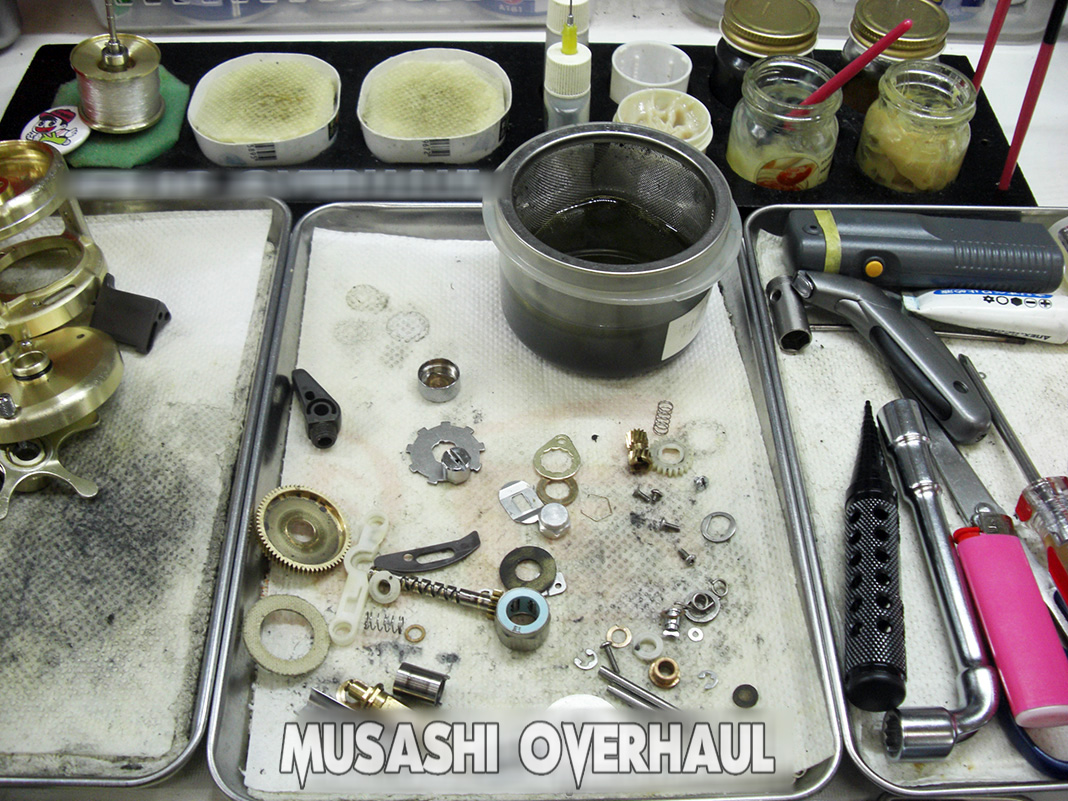 5 shimano 97 calcutta 100xt rh38 01196 reel sabi shuri overhaul mentenance shuri shashin