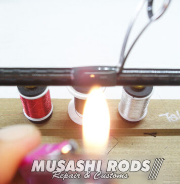 シマノ コンクエスト Gルーミス 843s SJR (4969363387882) ロッド修理メンテナンス修理写真