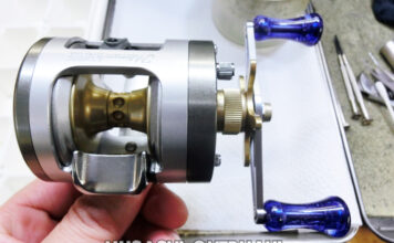 メンテナンス日記#1988:アブガルシア モラム SX3600C ウルトラマグ (シルバー) ハンドル逆転 アブガルシア モラム SX3600C ウルトラマグ 修理写真