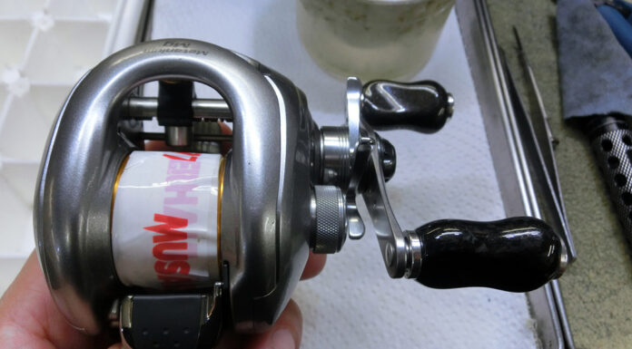 シマノ 07 メタニウムMG 右 (02117) XGハイギア化 メンテナンス修理写真