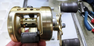 シマノ 94 カルカッタ 100XT (RH383) クロスギアかけ修理写真