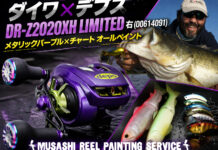 ベイトリール塗装リペイント:ダイワ × デプス DR-Z2020XH LIMITED 右 (00614091) メタリックパープルxチャート