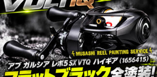 ベイトリール塗装リペイント：アブ ガルシア レボ5 SX VTQ ハイギア (1656415) フラットブラック全塗装